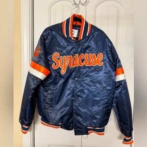 Syracuse University STARTER Navy Blue Satin Jacket